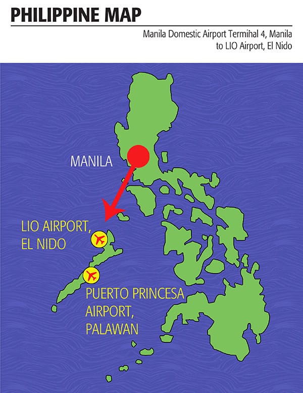 Manila to Lio Airport, El Nido Map