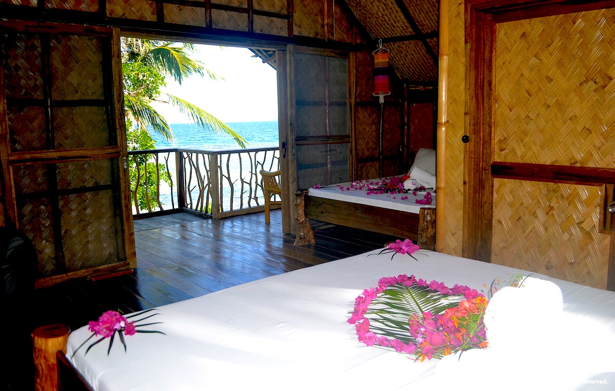 beachside chalet interior